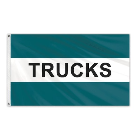 Global Flags Unlimited Trucks Teal/White/Teal Message Flag 3'x5' Standard Flag 204608
